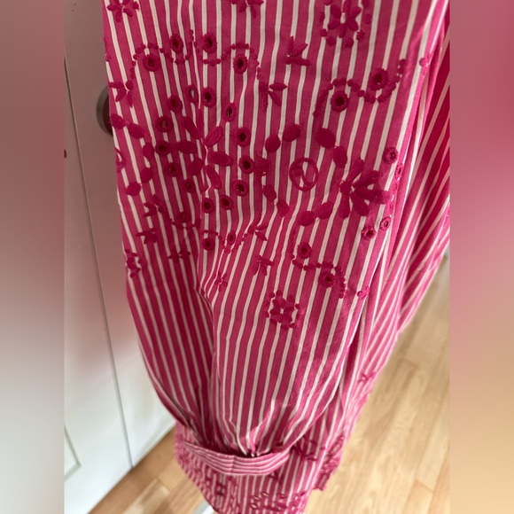 Scotch & Soda size (XS/S) European size 34 fuchsia and white striped shirt dress - Picture 7 of 15